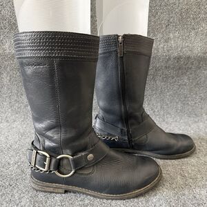 Harley-Davidson Harness Motorcycle Boots Straps Buckles Chains Size 8 Leather